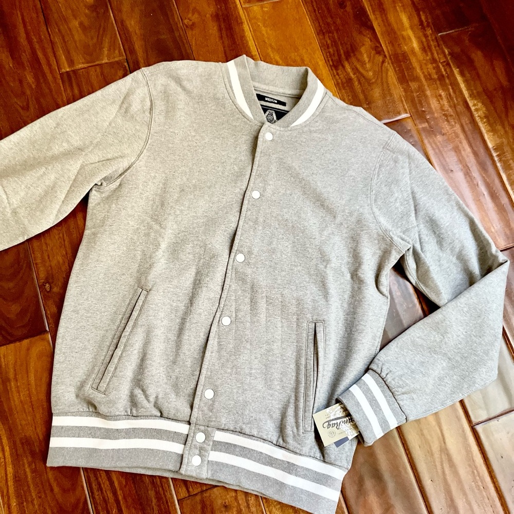 NWT American Rag light grey varsity jacket - Men’s Medium